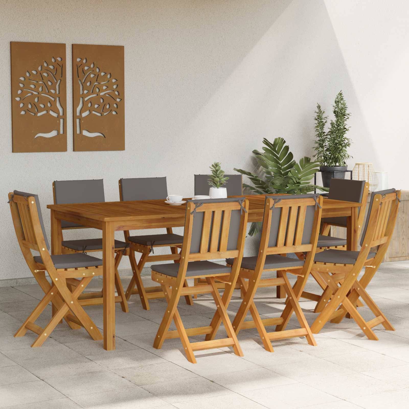 Chaises de jardin bois d'acacia gris foncé 36 x 46 x 85 cm, Poids:38.2kg - PANGIVO - Image 3