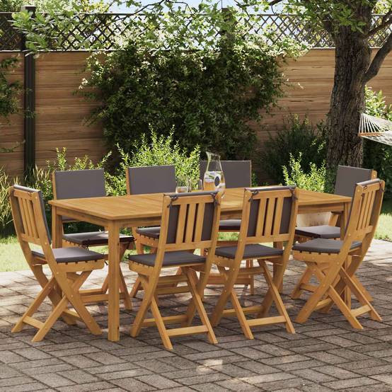 Chaises de jardin bois d'acacia gris foncé 36 x 46 x 85 cm, Poids:38.2kg - PANGIVO - Image 1