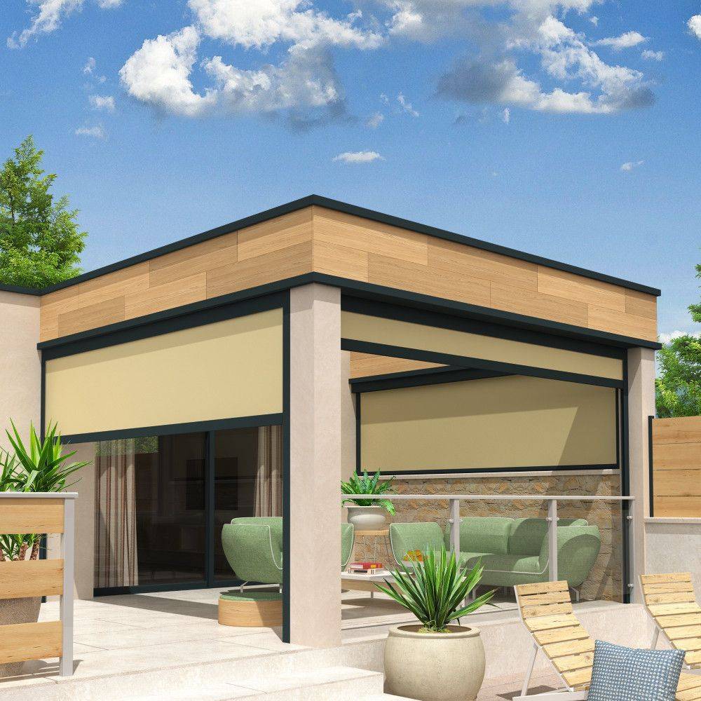 Intersun - Coffre à coulisses pour pergola LOLITE 3,00x2,50 M (Motorisé à Télécommande - Gris Anthracite - Ecru) - INTERSUN - Image 1