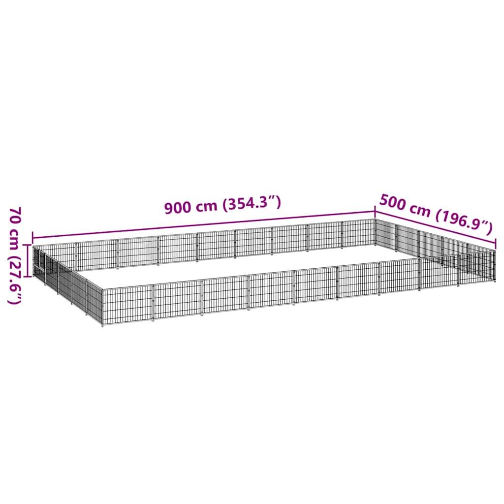 Vidaxl - Chenil Noir 45 m² Acier vidaXL 3082161 - Image 3