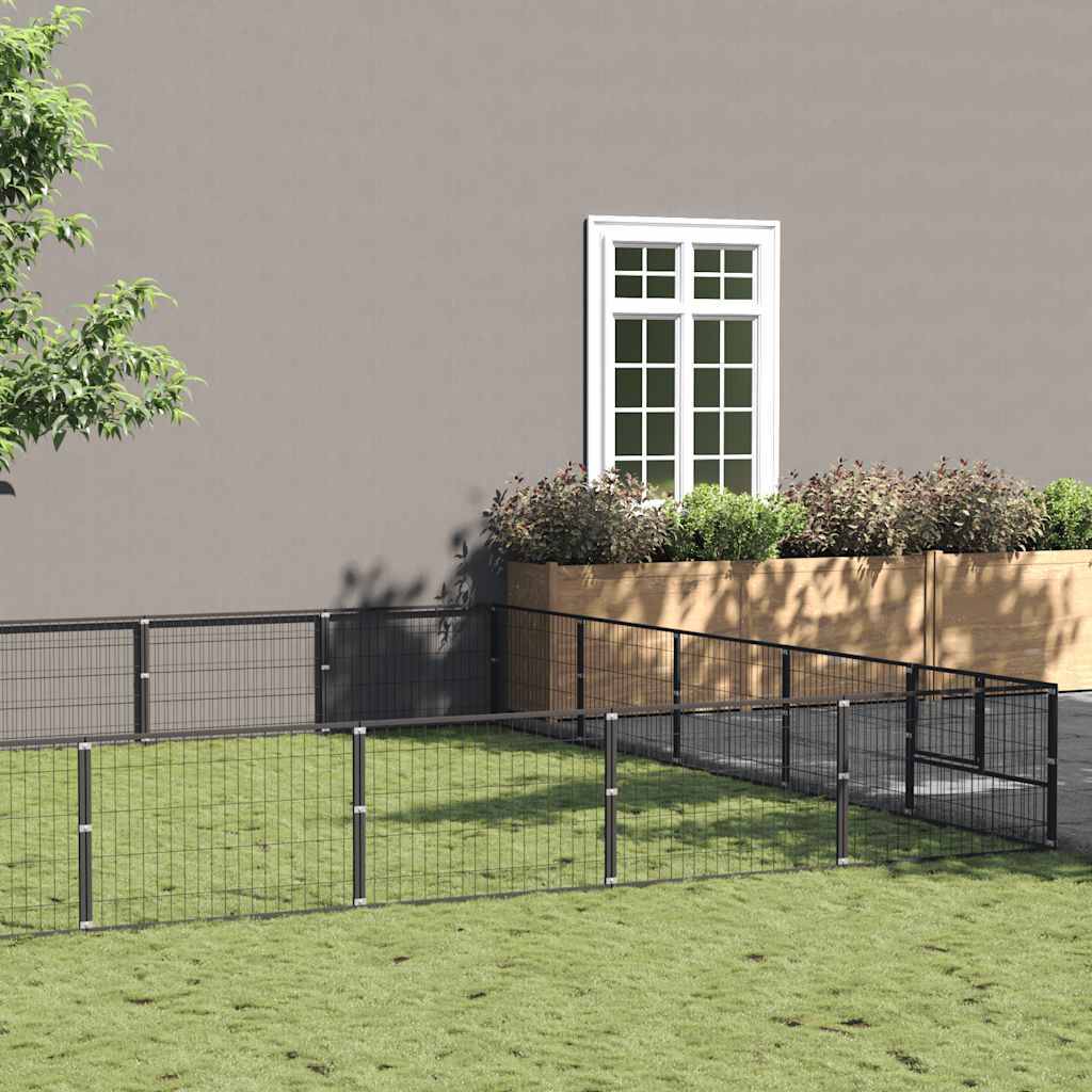 Vidaxl - Chenil Noir 45 m² Acier vidaXL 3082161 - Image 1