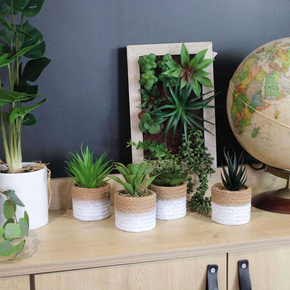 Sil - Cadre mural avec plante succulente artificielle 20 x 30 cm - Image 2