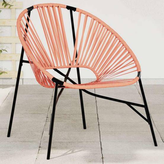 PANGIVO - Chaise œuf de jardin noir et orange résine tressée 77 x 68,5 x 82 cm - PANGIVO - Image 1