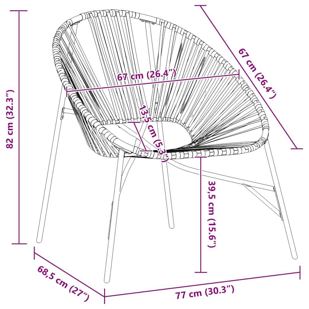 PANGIVO - Chaise œuf de jardin noir et orange résine tressée 77 x 68,5 x 82 cm - PANGIVO - Image 8
