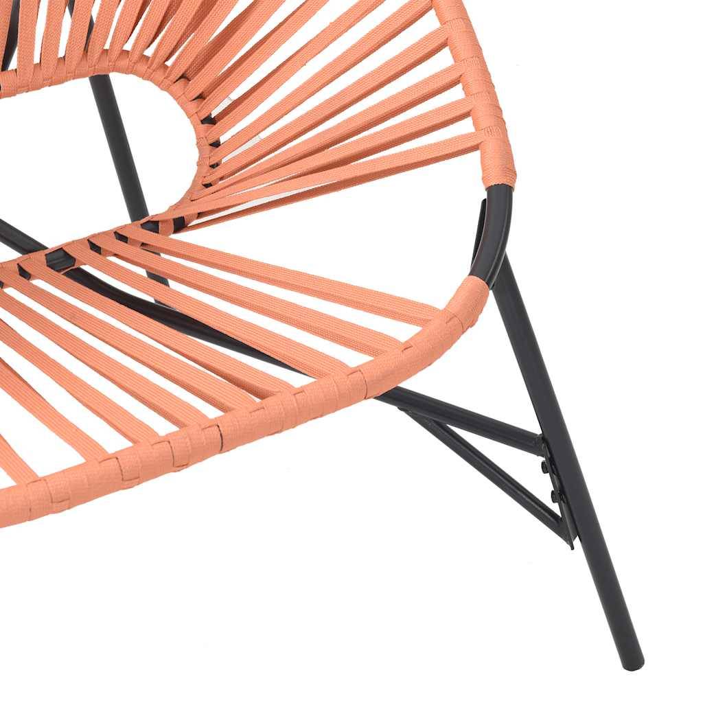 PANGIVO - Chaise œuf de jardin noir et orange résine tressée 77 x 68,5 x 82 cm - PANGIVO - Image 7