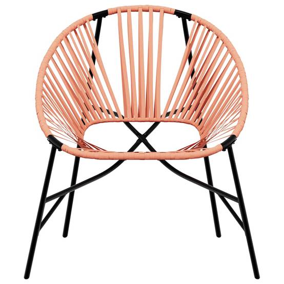PANGIVO - Chaise œuf de jardin noir et orange résine tressée 77 x 68,5 x 82 cm - PANGIVO - Image 4