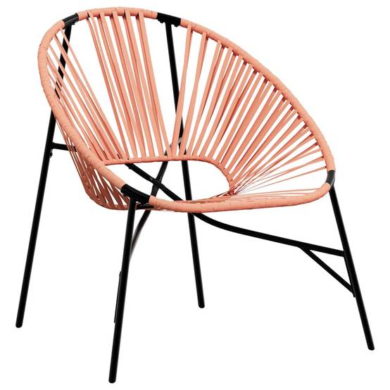 PANGIVO - Chaise œuf de jardin noir et orange résine tressée 77 x 68,5 x 82 cm - PANGIVO - Image 2