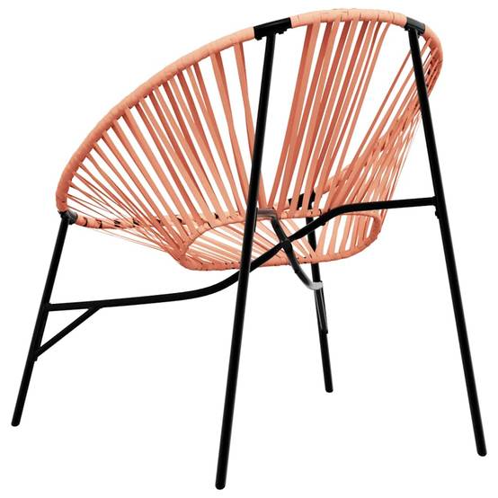 PANGIVO - Chaise œuf de jardin noir et orange résine tressée 77 x 68,5 x 82 cm - PANGIVO - Image 6