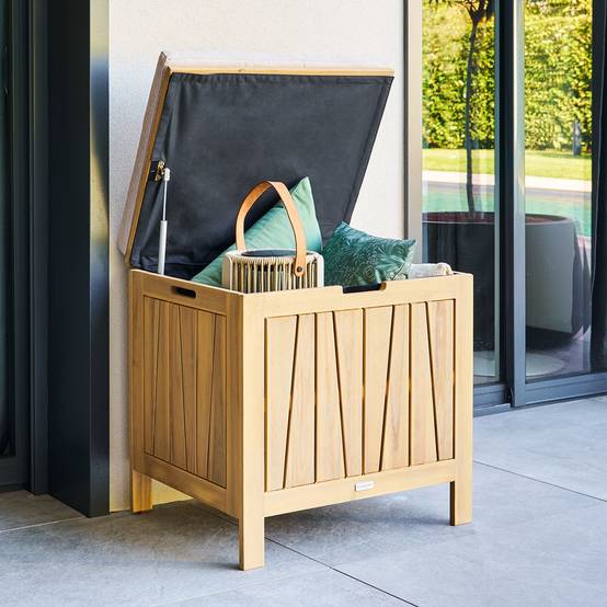 Hesperide - Coffre de rangement 100L avec assise Lodgia beige acacia - Hespéride - Image 7