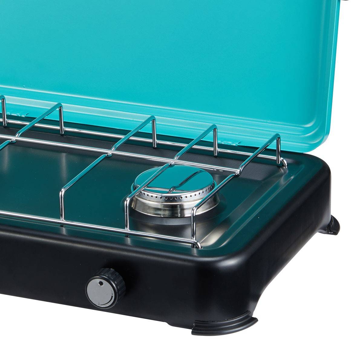 Plaque de cuisson gaz 2 feux 2350W Cuisinière à gaz portable, Plaque à gaz Butane/Propane Bruleurs inox tuyau gaz INTEC - Image 5