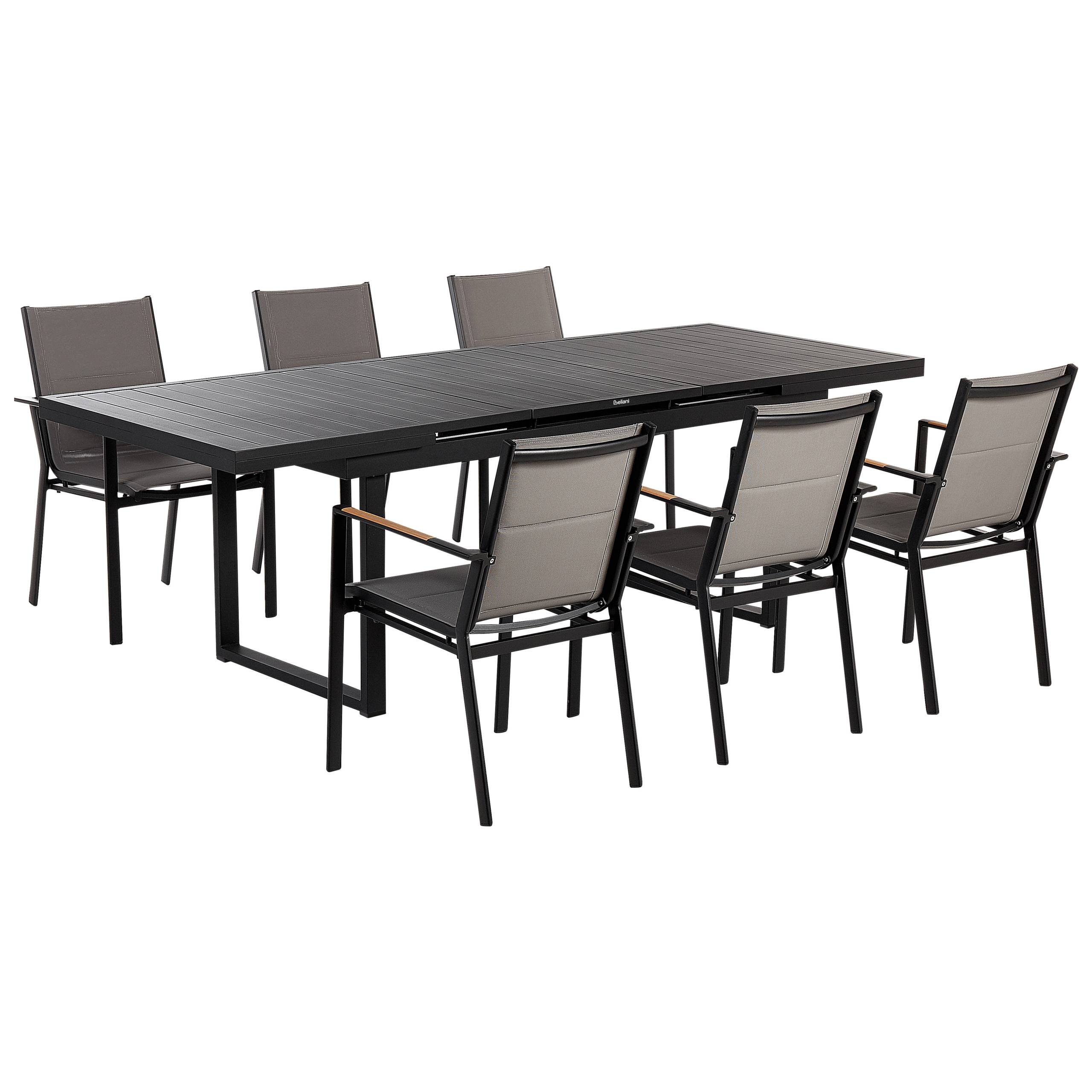 Beliani - Set de salle à manger, 6 Personnes Aluminium Noir VALCANETTO/BUSSETO - Beliani - Image 2