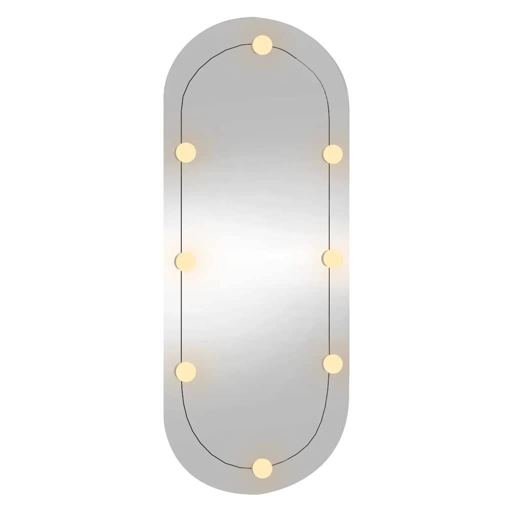 Miroir mural avec lumières LED 25x60 cm verre ovale Maison Chic - Image 4