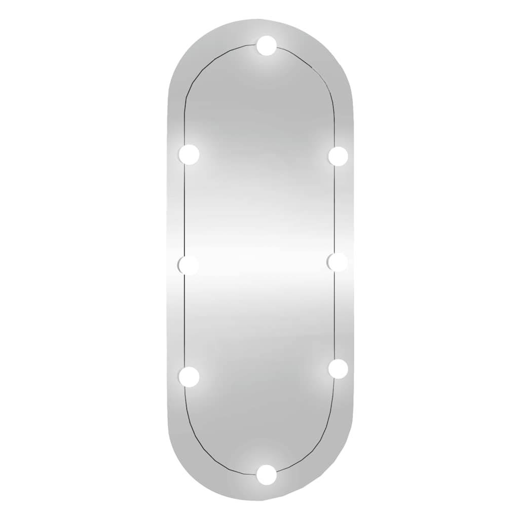 Miroir mural avec lumières LED 25x60 cm verre ovale Maison Chic - Image 1