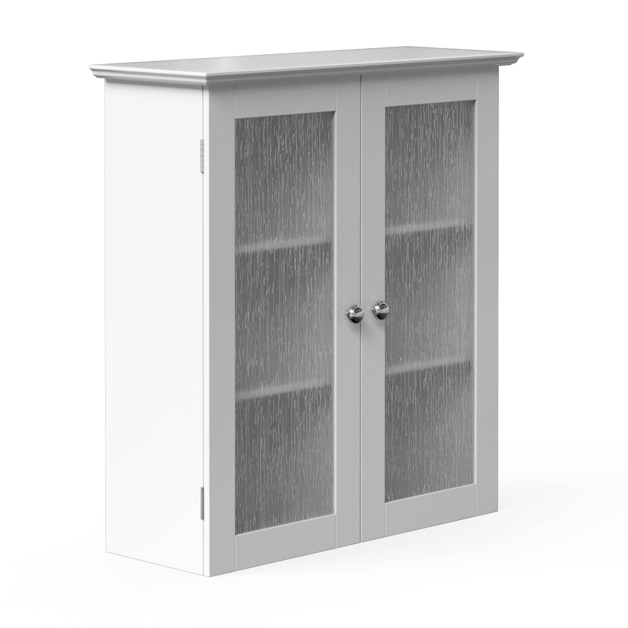 Teamson Home - Armoire murale de salle de bain effet bois blanc portes en verre Teamson Home - Image 5