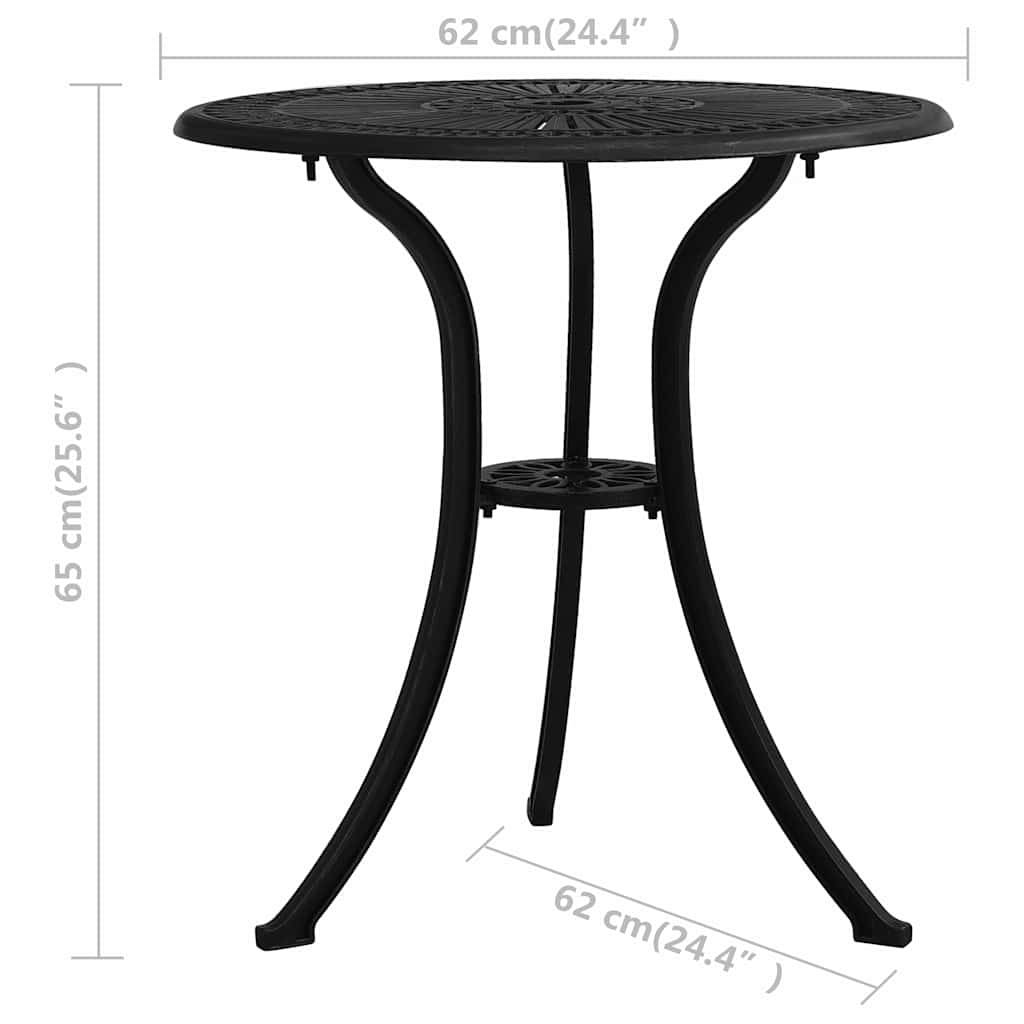 Vidaxl - Ensemble de bistro 3 pcs-Salons de jardin Aluminium coulé Noir 777118 - Image 9