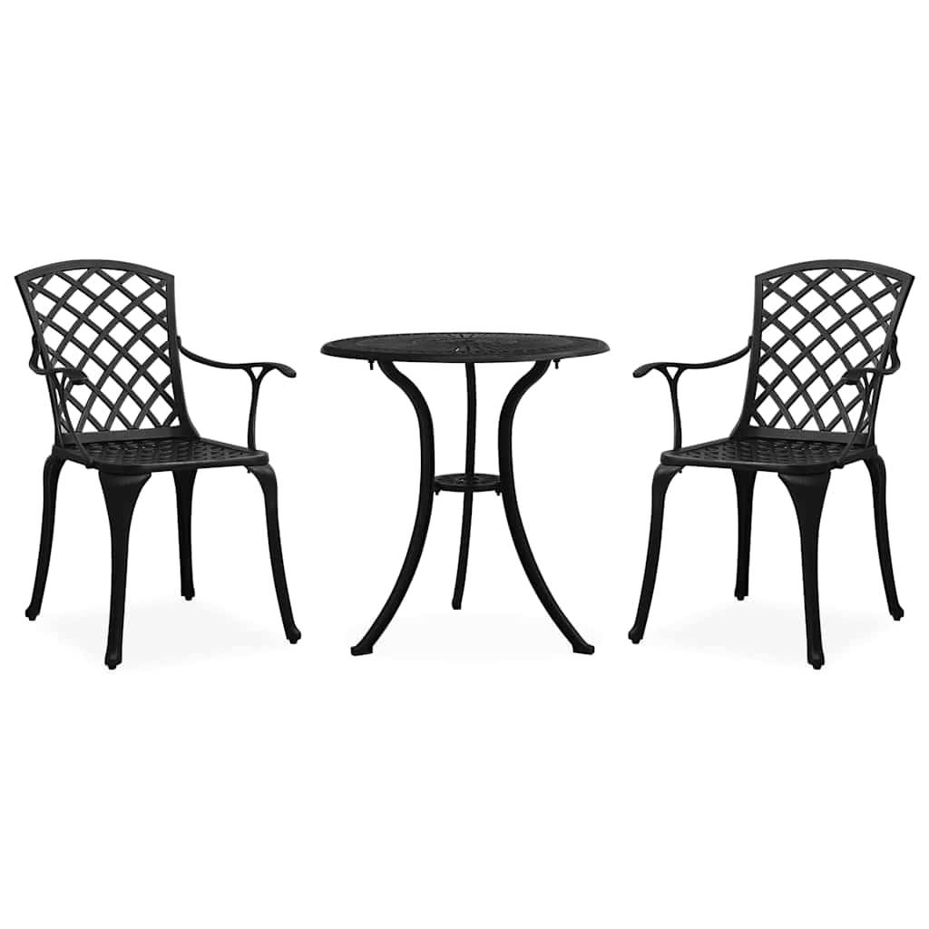 Vidaxl - Ensemble de bistro 3 pcs-Salons de jardin Aluminium coulé Noir 777118