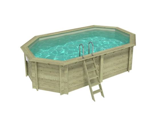 Altanka - Piscine hors sol en bois NEMO 5.79 x 3.49 - H.1.45 m, sable, fixations à visser - BAS7304OSPL3 - ALTANKA - Image 1