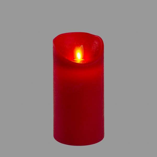 Lotti - Bougie LED cire véritable rouge à piles Flamme oscillante H15cm Blanc chaud Timer Lotti - Image 1