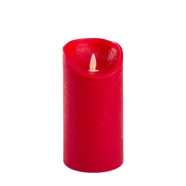 Lotti - Bougie LED cire véritable rouge à piles Flamme oscillante H15cm Blanc chaud Timer Lotti - Image 6