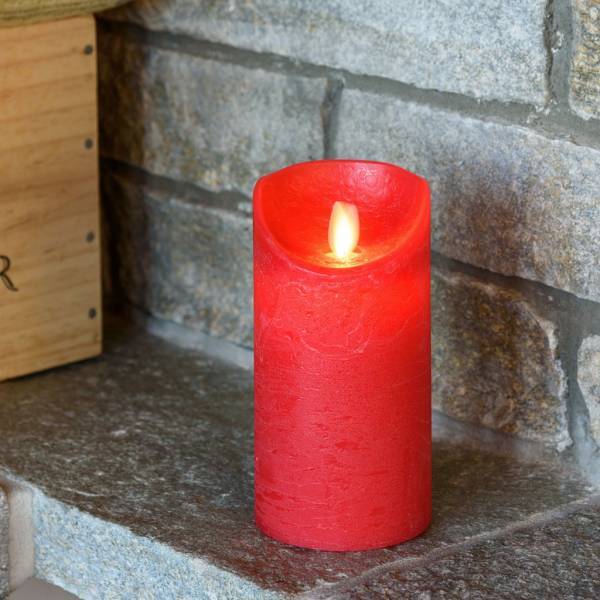 Lotti - Bougie LED cire véritable rouge à piles Flamme oscillante H15cm Blanc chaud Timer Lotti - Image 7