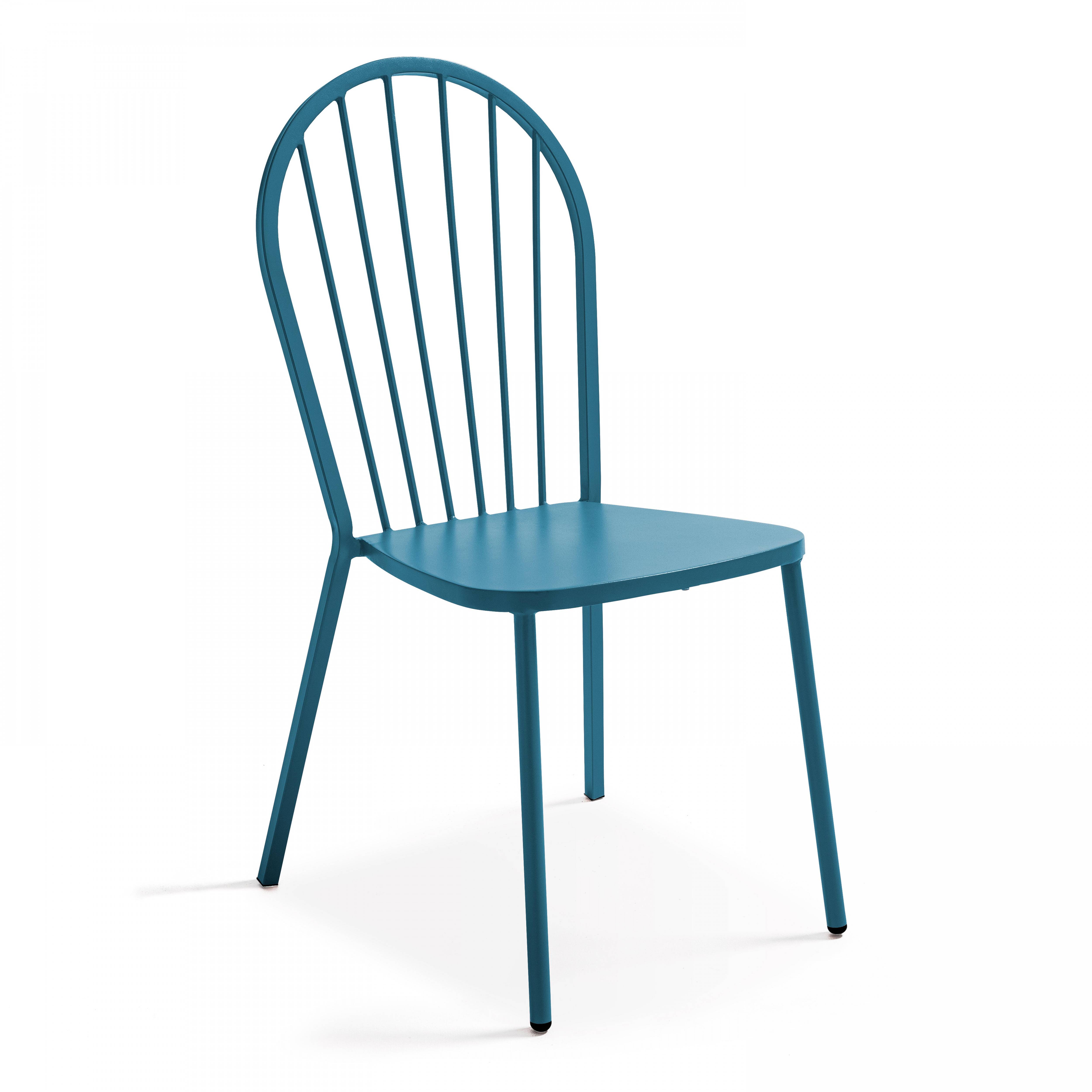 Oviala - Chaise bistrot en métal bleu pacific Honfleur - Oviala - Image 1