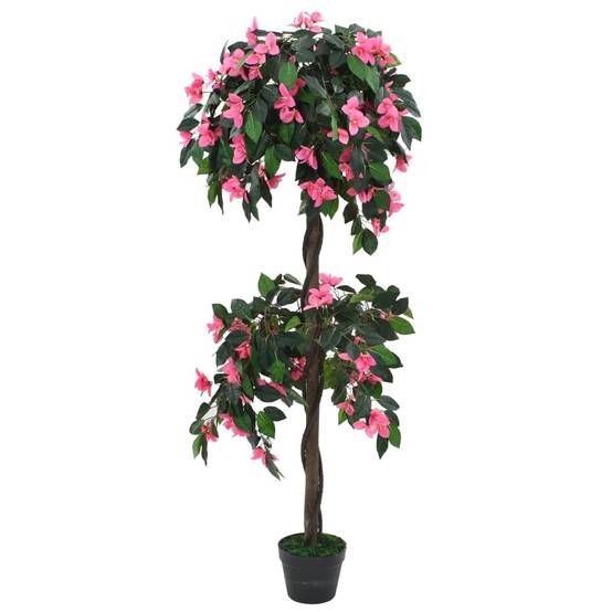 PANGIVO - Plante artificielle Rhododendron bois et tissu vert et rose 155 cm - PANGIVO - Image 1