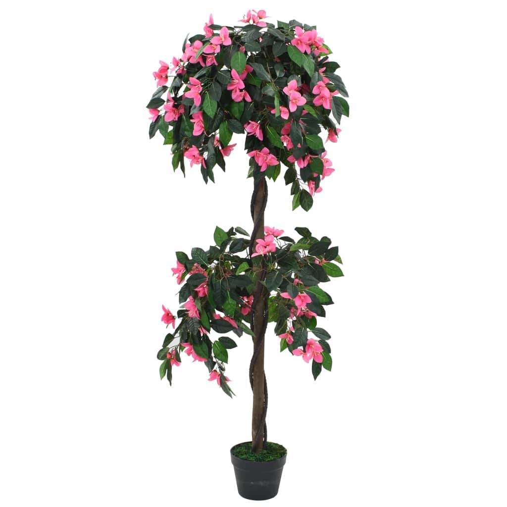 PANGIVO - Plante artificielle Rhododendron bois et tissu vert et rose 155 cm - PANGIVO - Image 1