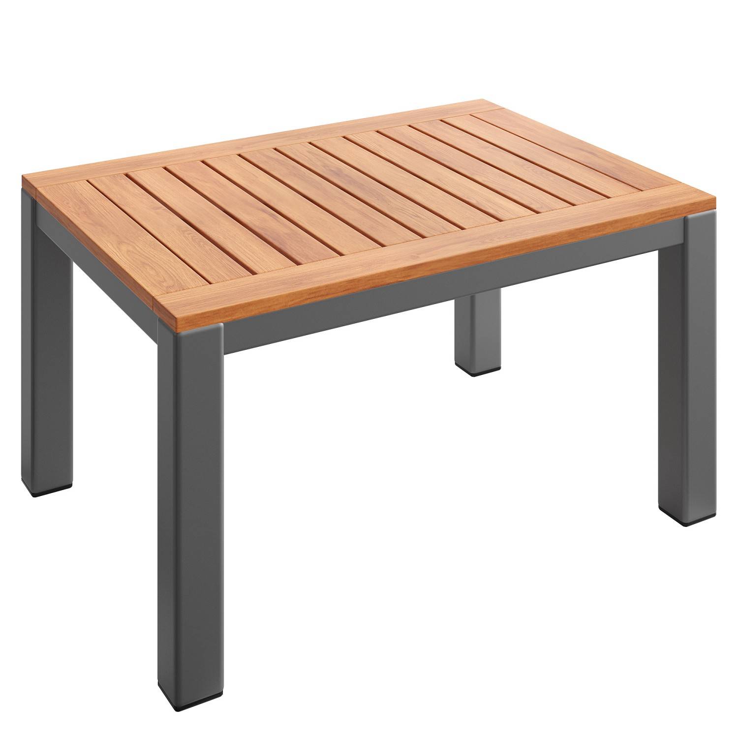 Ensemble de salon d'extérieur, conception modulaire, structure métallique robuste, coussins respirants et table en bois, gris - Image 8