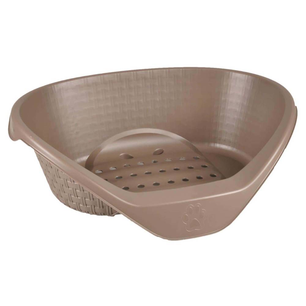 Panier aspect rotin 75 x 55 x 26 cm H  gamme Nido couleur taupe pour chien - Image 1
