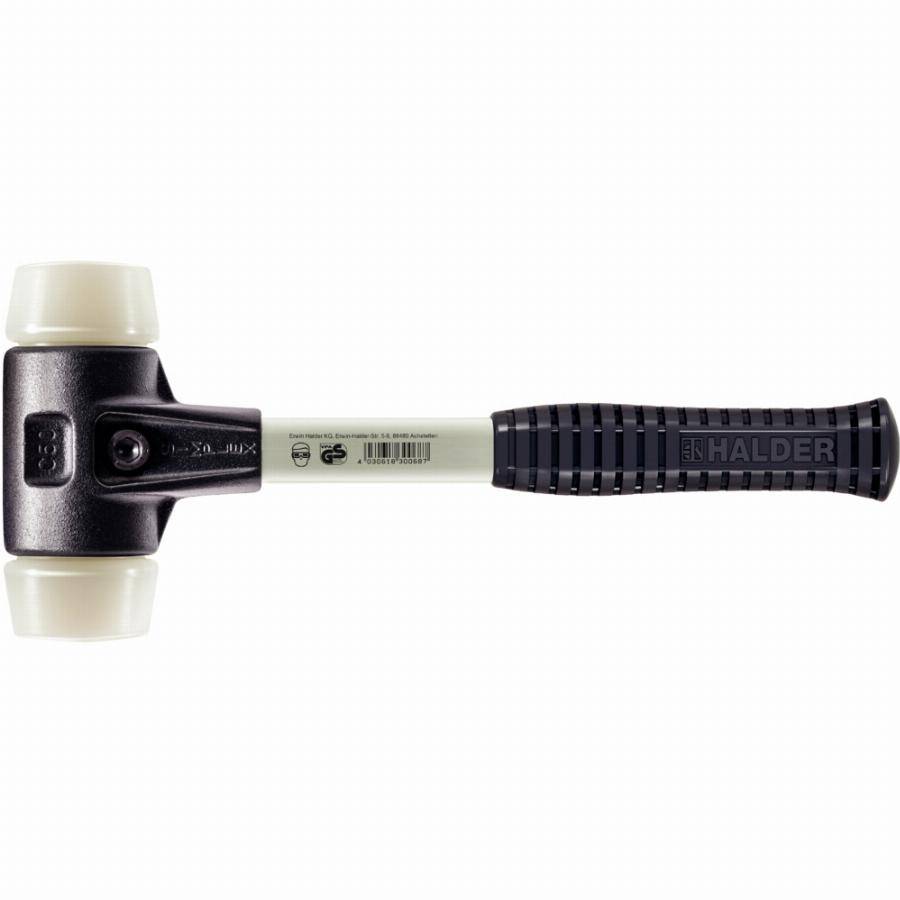 Maillet HALDER SIMPLEX Nylon avec boîtier en fonte malléable renforcée et manche en fibre de verre - D=50 mm - 3708.050