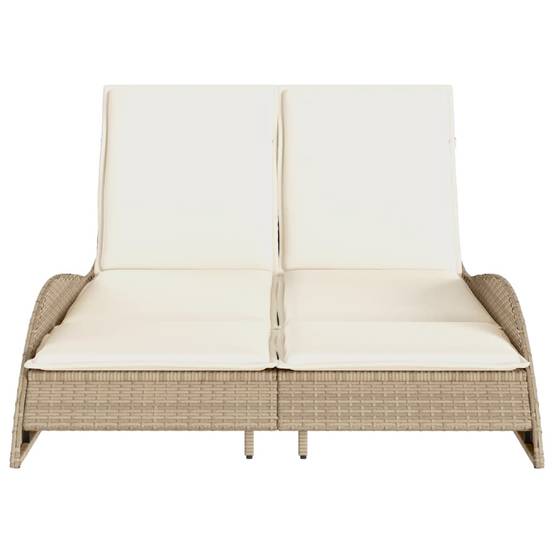 Maison Chic - Bain de soleil - Transat - Chaise longue avec coussins beige 114x205x73 cm résine tressée - MEUBLE PRO-JU6574 - Image 4