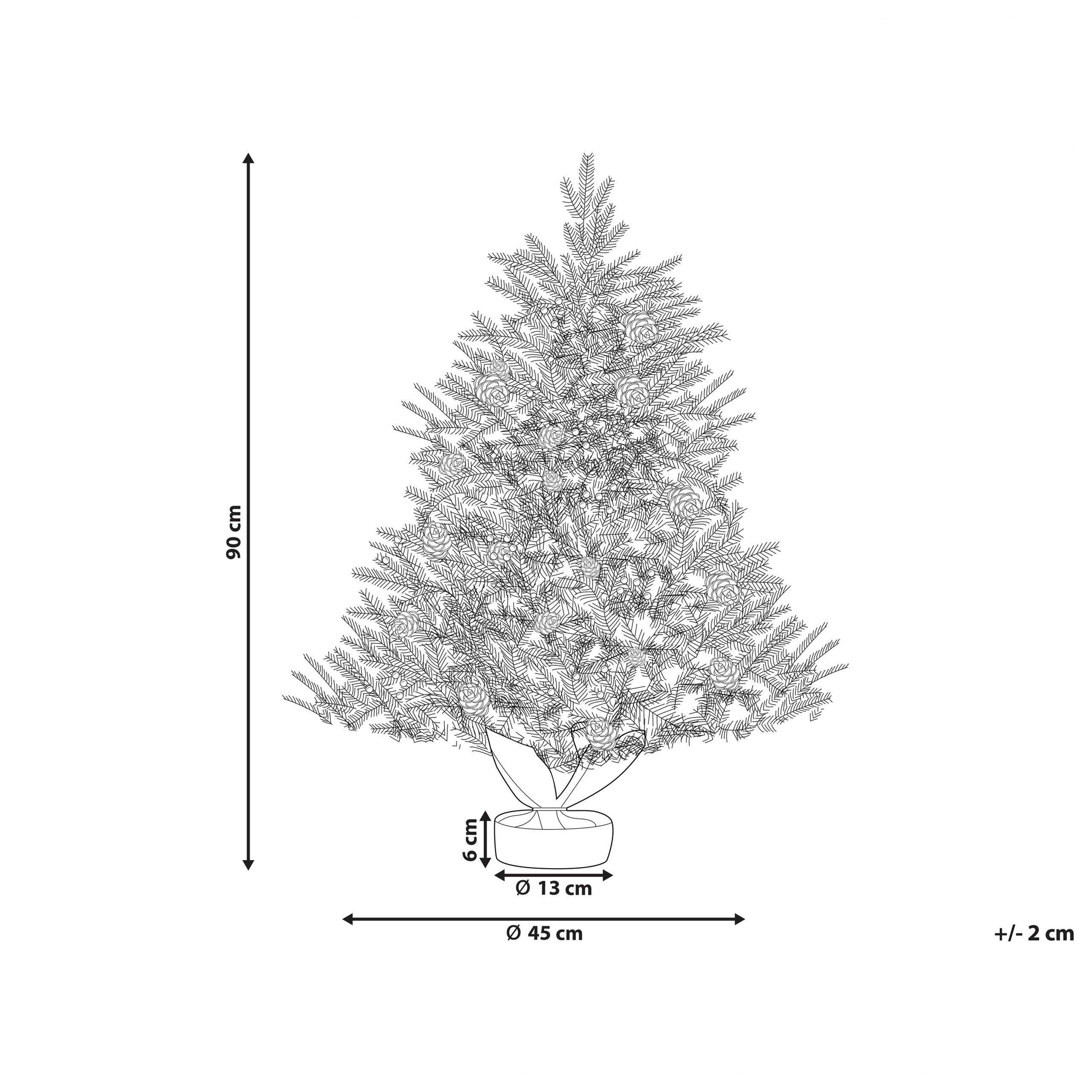 Beliani - Sapin de Noël Matière synthétique Blanc MALIGNE - 45x45x90- Beliani - Image 3