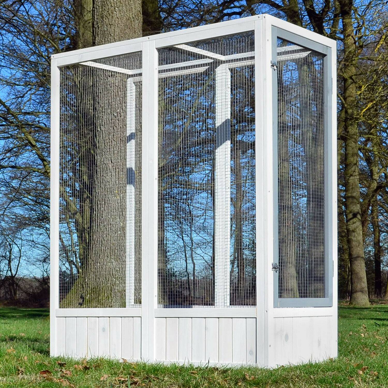 Voliere Cage a oiseaux en bois de haute qualite 52 x 114 x 136 cm extension Modele Luise 310 - Image 3