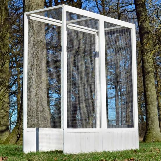 Voliere Cage a oiseaux en bois de haute qualite 52 x 114 x 136 cm extension Modele Luise 310 - Image 1
