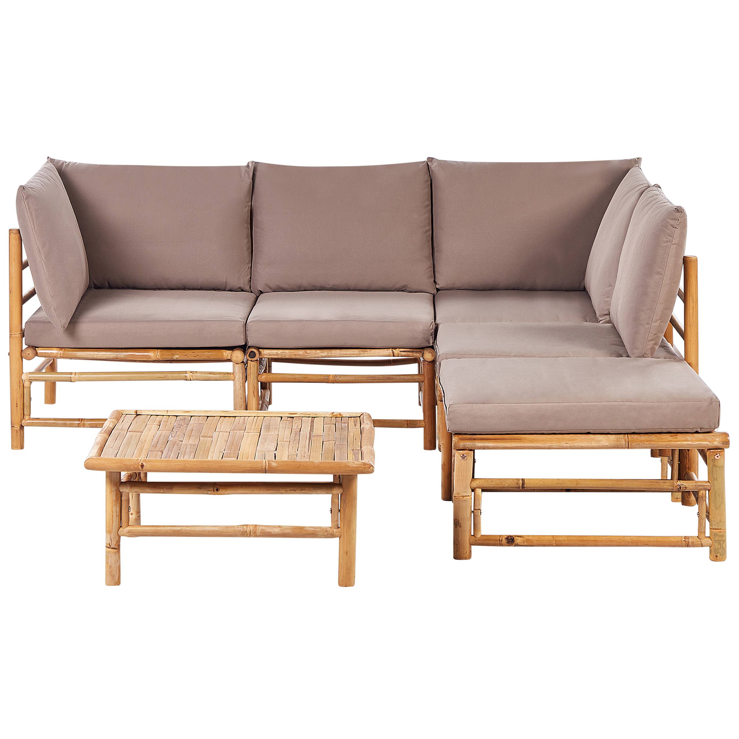 Beliani - Set de jardin, 5 Personnes Bambou Taupe CERRETO - Beliani - Image 2