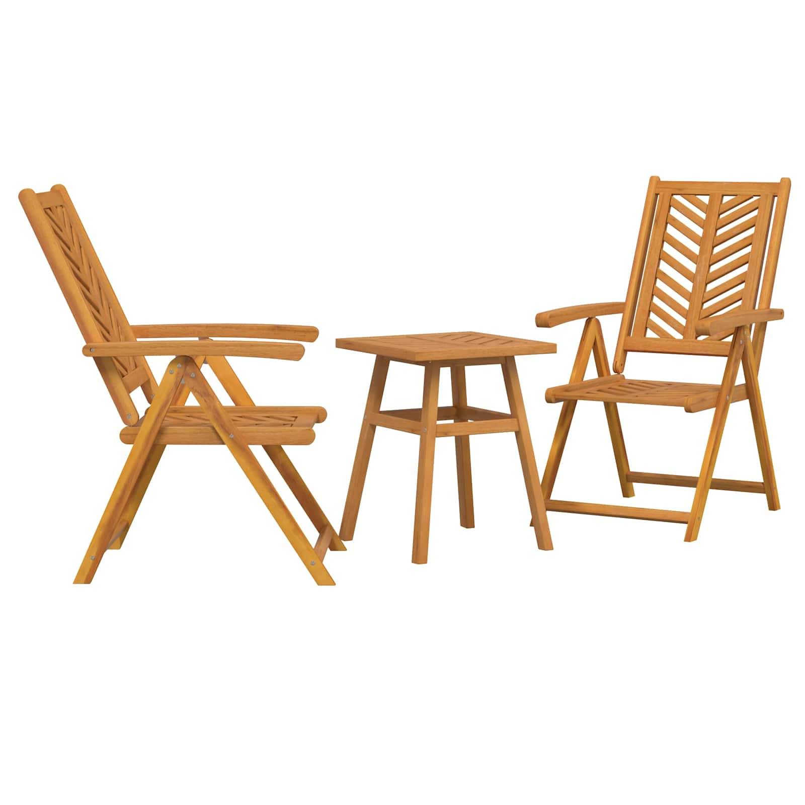 Ensemble de salle à manger jardin bois d'acacia massif marron 45 x 45 x 60 cm (3 pièces) - PANGIVO - Image 2