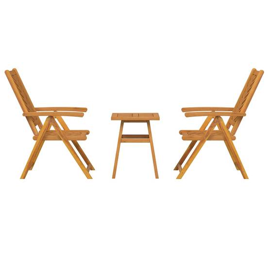 Ensemble de salle à manger jardin bois d'acacia massif marron 45 x 45 x 60 cm (3 pièces) - PANGIVO - Image 7