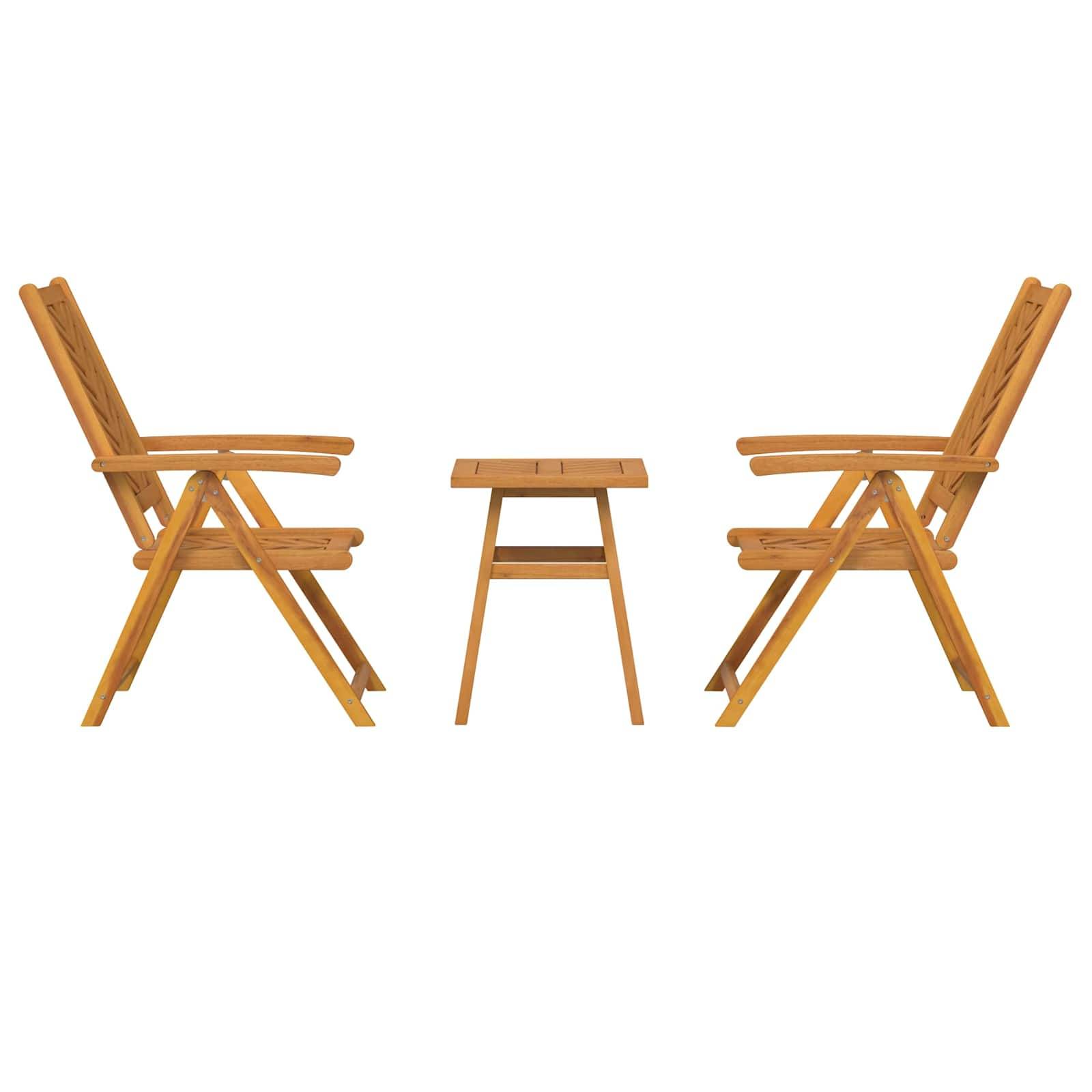 Ensemble de salle à manger jardin bois d'acacia massif marron 45 x 45 x 60 cm (3 pièces) - PANGIVO - Image 7
