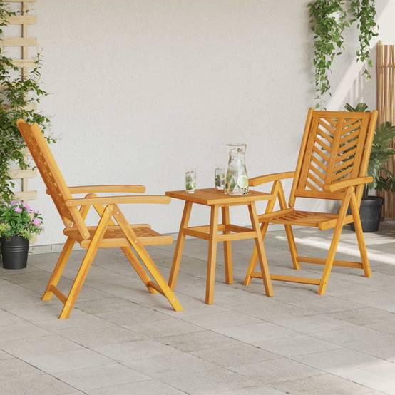 Ensemble de salle à manger jardin bois d'acacia massif marron 45 x 45 x 60 cm (3 pièces) - PANGIVO - Image 4