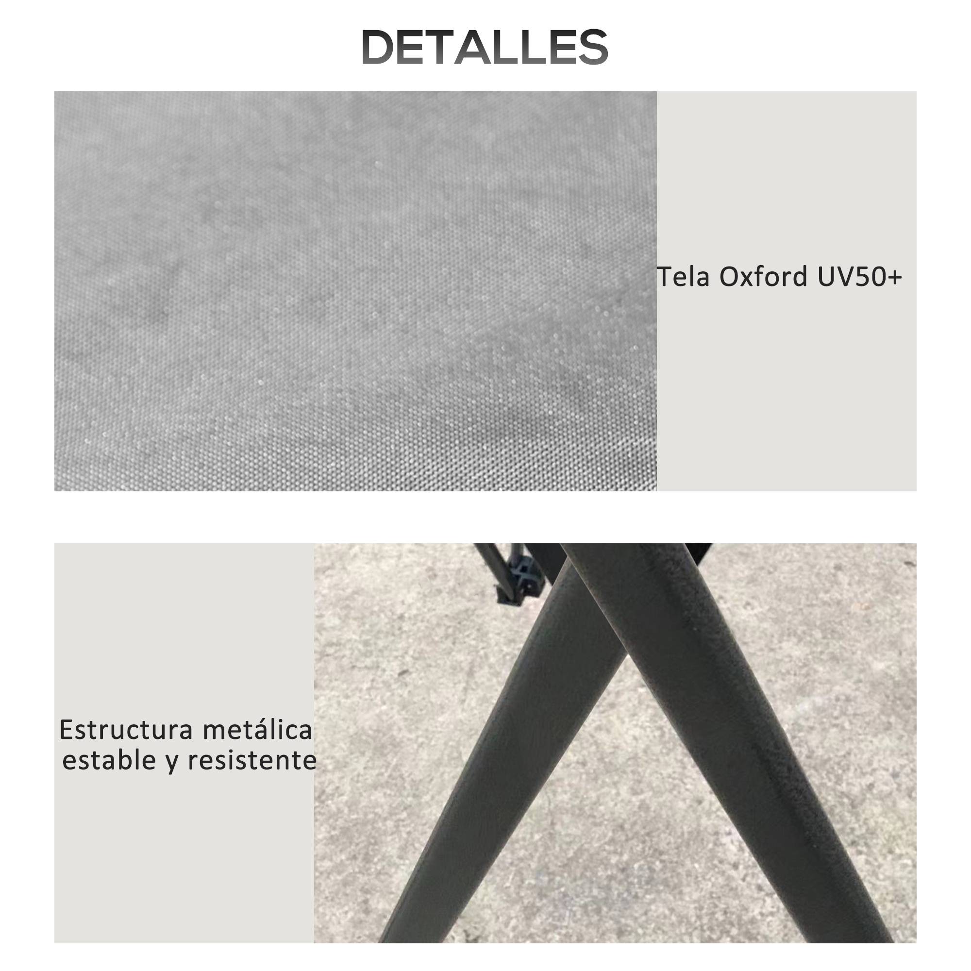 Tente pliante pop-up à hauteur réglable, protection UV50+, double toit et moustiquaires, 4 x 4 x 2,8 m, grise - Image 10