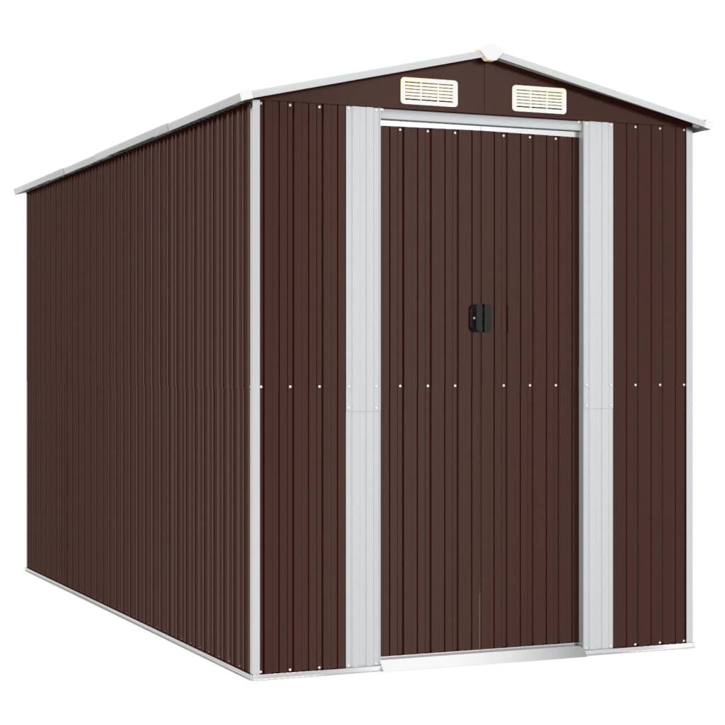 Vidaxl - Abri de jardin Marron foncé 192x357x223 cm Métal galvanisé vidaXL 3147462 - Image 2