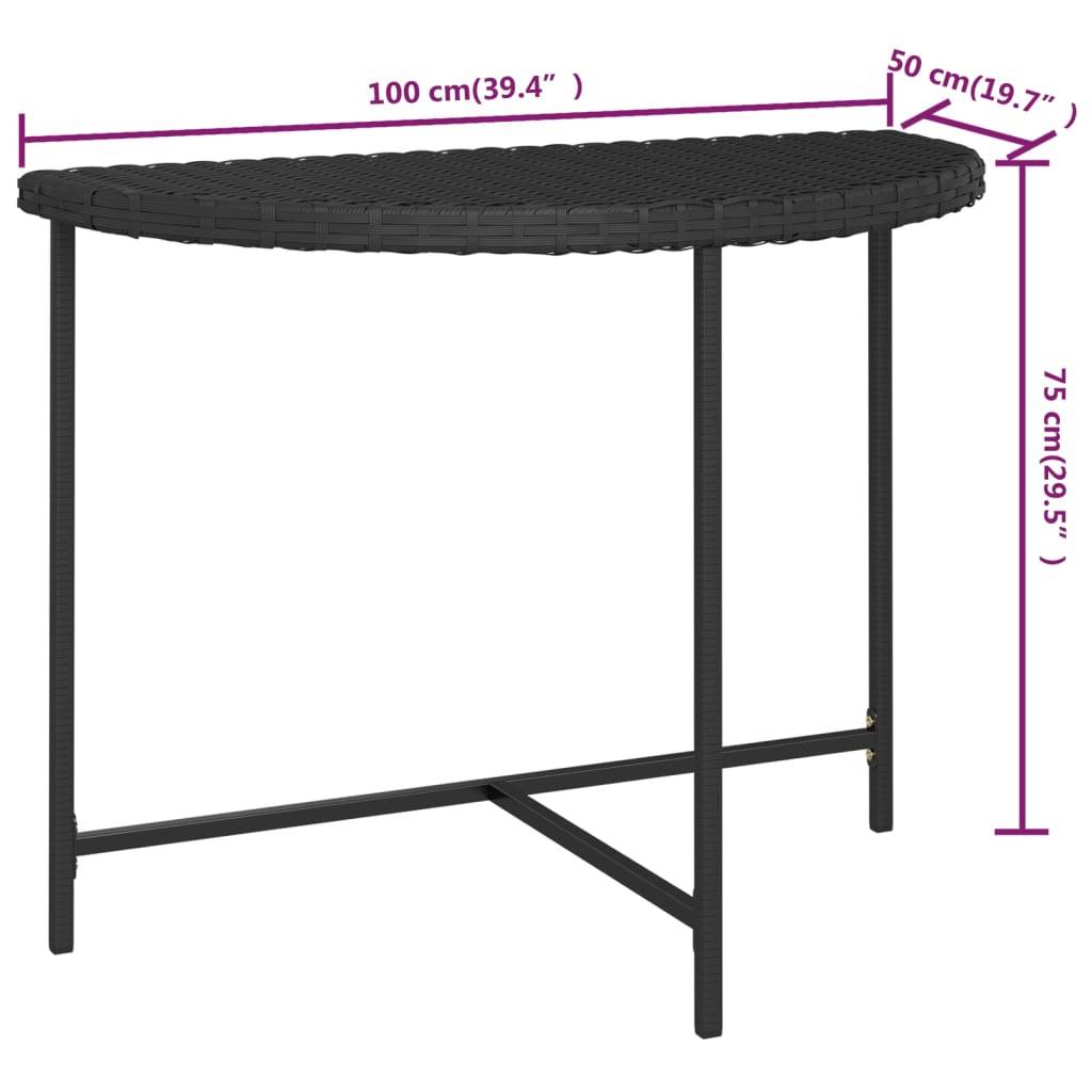 Table de Jardin Rectangulaire 100x50cm en Résine Tressée Noire, Idéale pour Balcon – ComfortXL Outdoor Living - Image 7