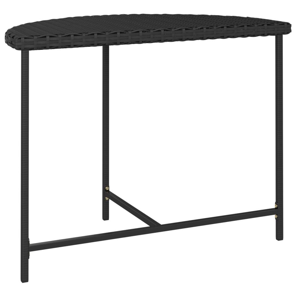 Table de Jardin Rectangulaire 100x50cm en Résine Tressée Noire, Idéale pour Balcon – ComfortXL Outdoor Living - Image 3