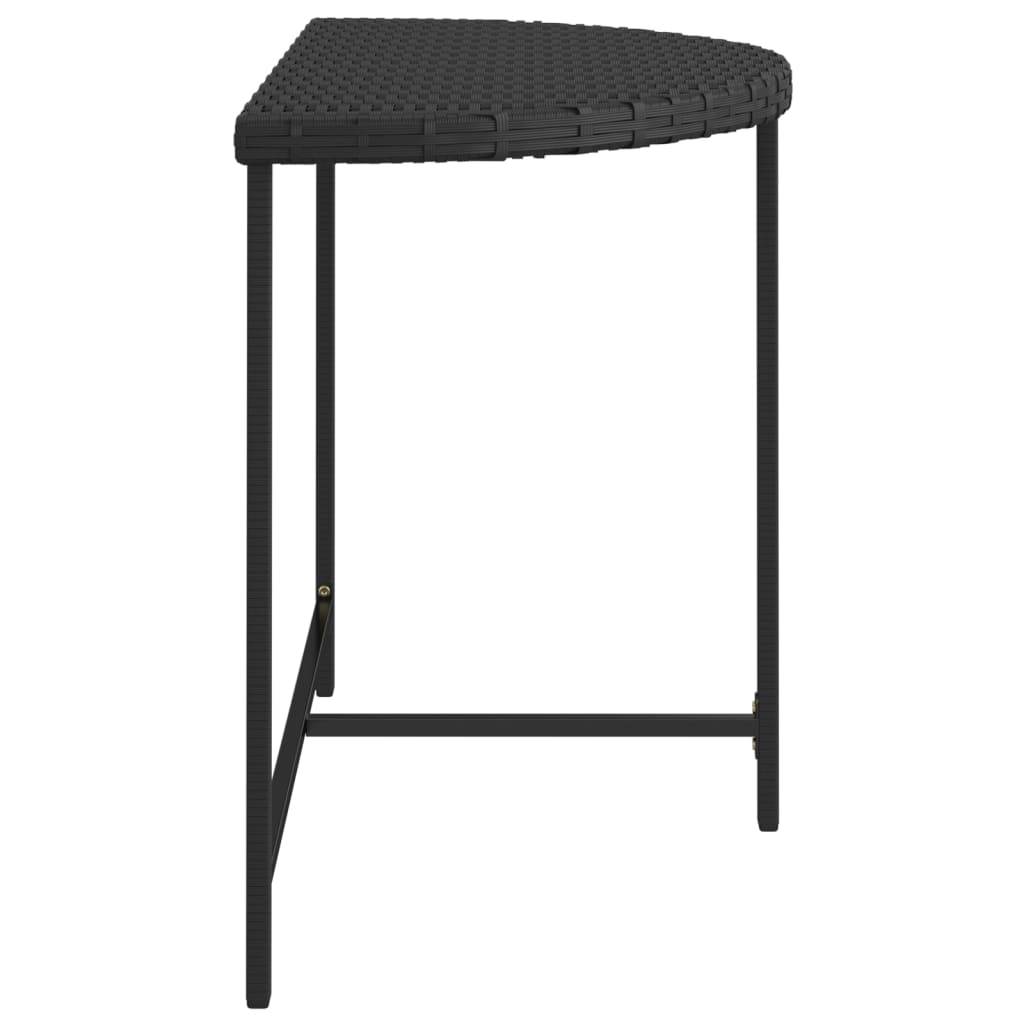 Table de Jardin Rectangulaire 100x50cm en Résine Tressée Noire, Idéale pour Balcon – ComfortXL Outdoor Living - Image 5
