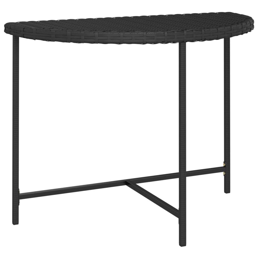 Table de Jardin Rectangulaire 100x50cm en Résine Tressée Noire, Idéale pour Balcon – ComfortXL Outdoor Living - Image 2