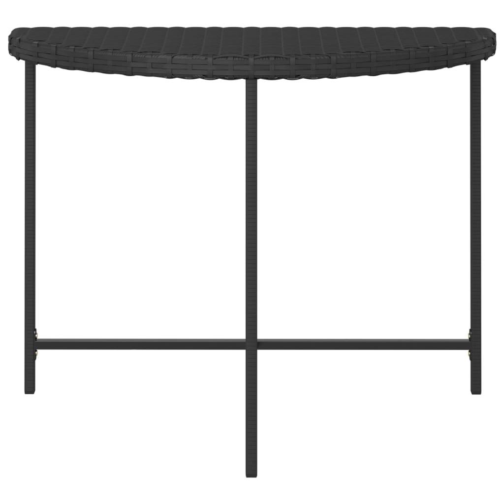 Table de Jardin Rectangulaire 100x50cm en Résine Tressée Noire, Idéale pour Balcon – ComfortXL Outdoor Living - Image 4