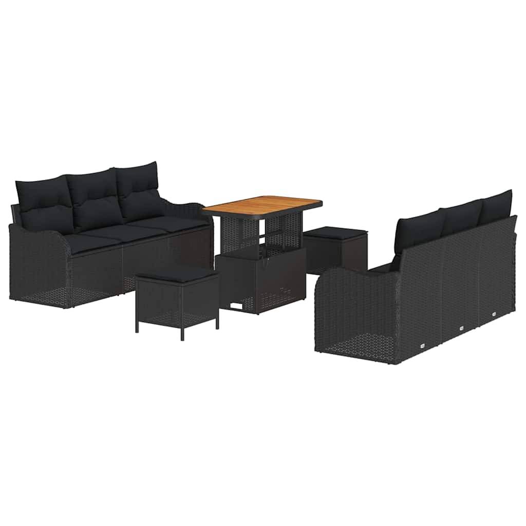 ComfortXL - Grand salon de jardin 8 places en polyrotin et acier avec table basse pour terrasse Noir – ComfortXL Outdoor Living - Image 2