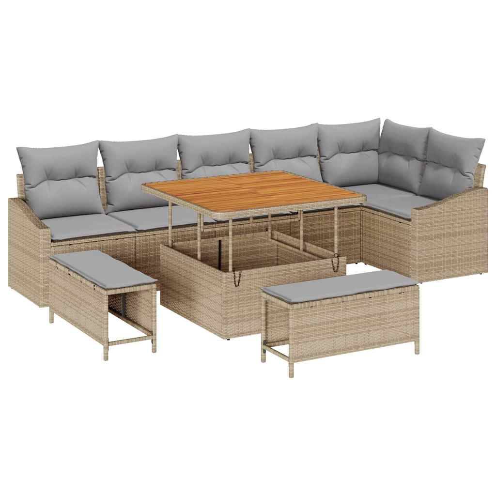 ComfortXL - Grand Salon de Jardin Modulable 9 Pièces Polyrotin et Acier 8 Personnes pour Jardin Beige – ComfortXL Outdoor Living - Image 2