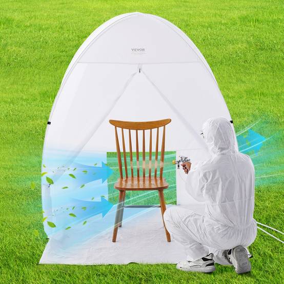 VEVOR Cabine peinture aérosol 60x60x70 po, portable, plancher, fenêtre. Pliable, bricolage. - Image 8