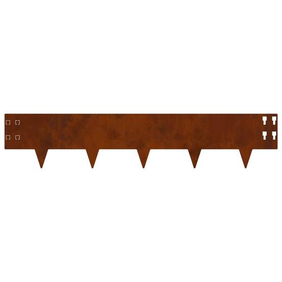Bordure de jardin acier aménagement extérieur démarcation 10pcs 100x20cm rouillé - ComfortXL Outdoor Living - Image 6
